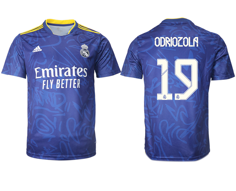 Cheap Men 2021-2022 Club Real Madrid away aaa version blue 19 Soccer Jersey
